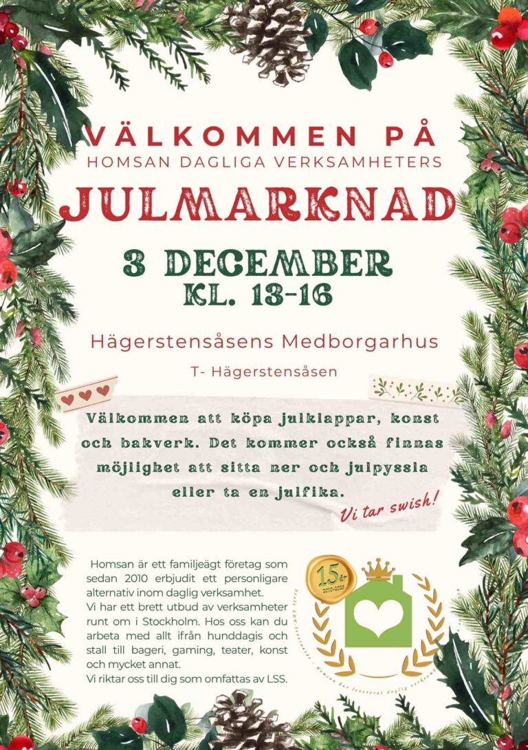 Flyer för Homsans julmarknad